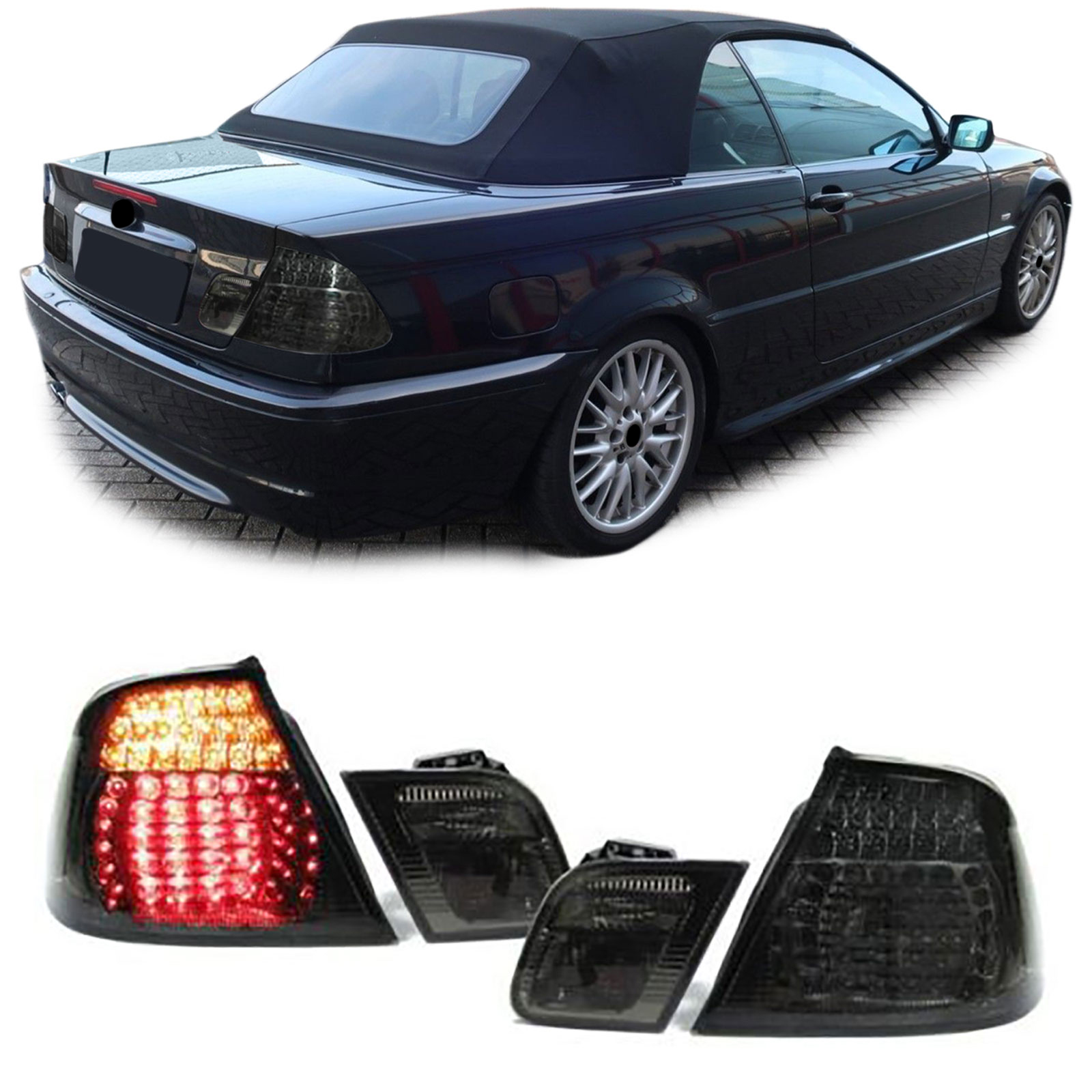 BMW E46 Cabrio 99-07 LED RÜCKLEUCHTEN SCHWARZ | eBay