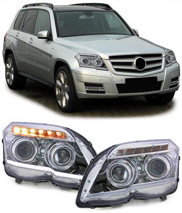 Mercedes Glk X Scheinwerfer H H Mit Lightbar Und Led Blinker Chrom