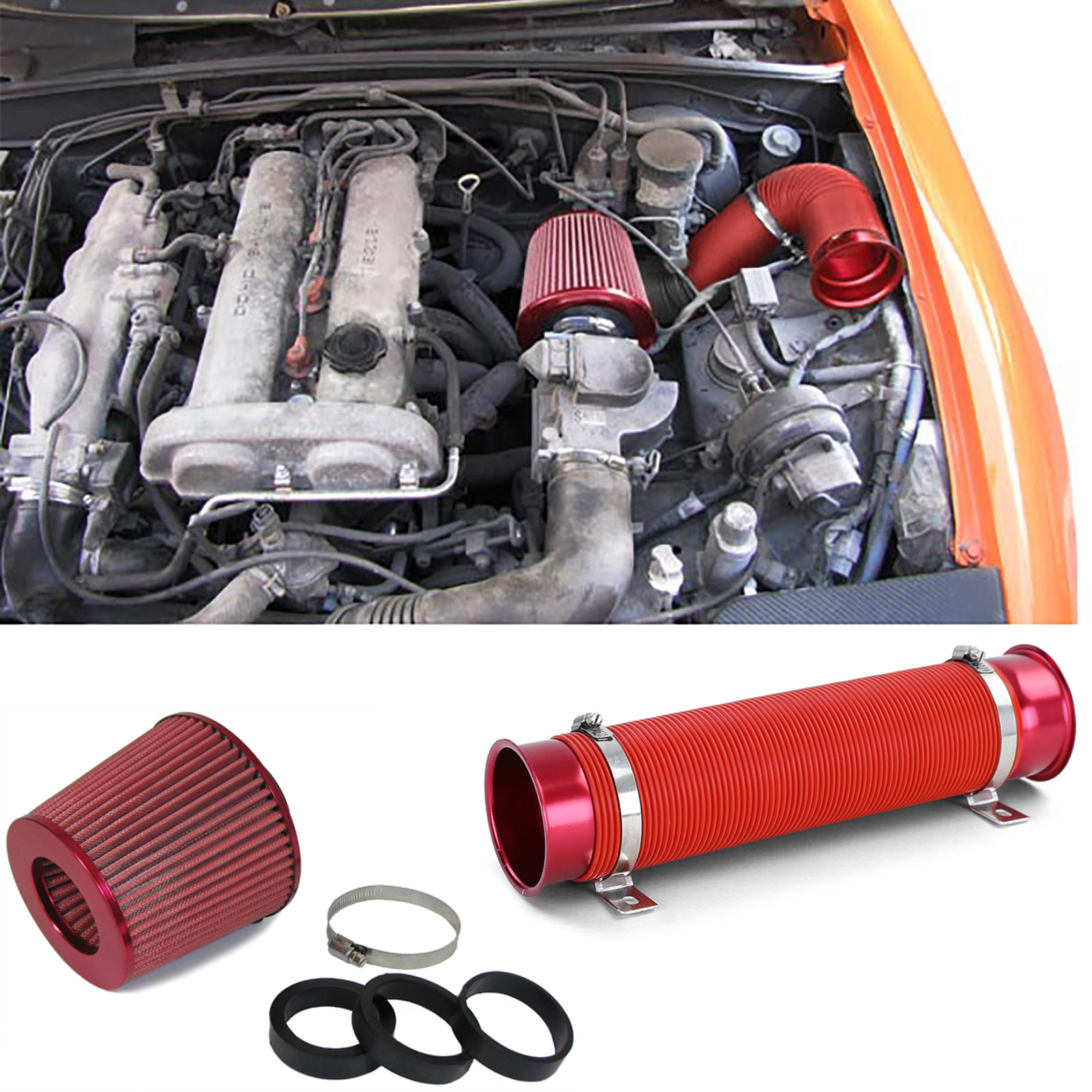 Cold Air Performance Kit mit Sport Luftfilter Set rot kaufen