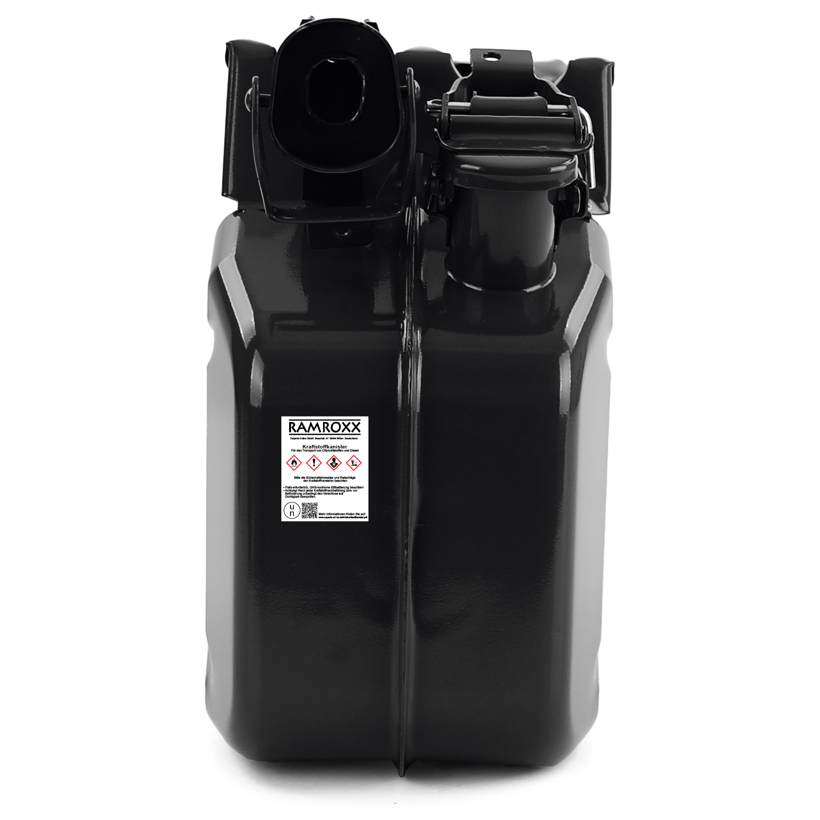 Benzinkanister 10L Reservekanister Kraftstoffkanister schwarz mit  Einfüllstutzen Kanister für Benzin Diesel Kraftstoff Auto Tank  Wasserkanister Kraft und Schmierstoffe
