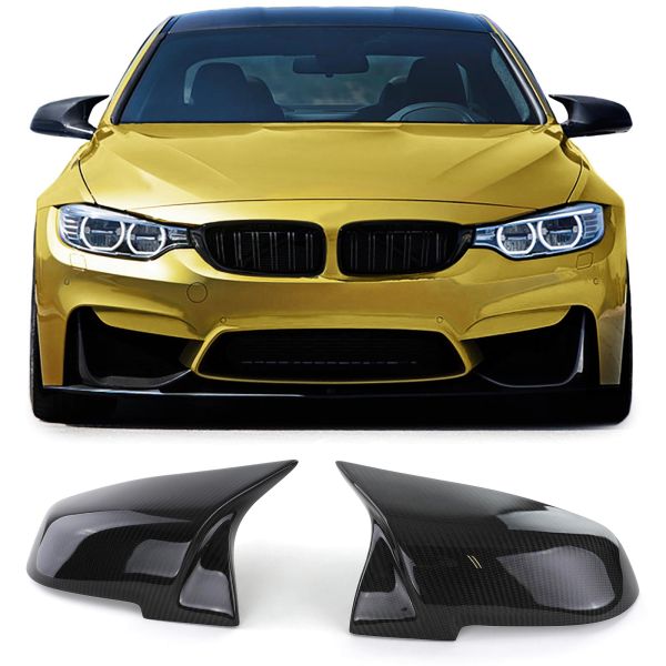 Auto Glänzende Carbon Side Flügel Spiegel Abdeckung Kappen Für BMW