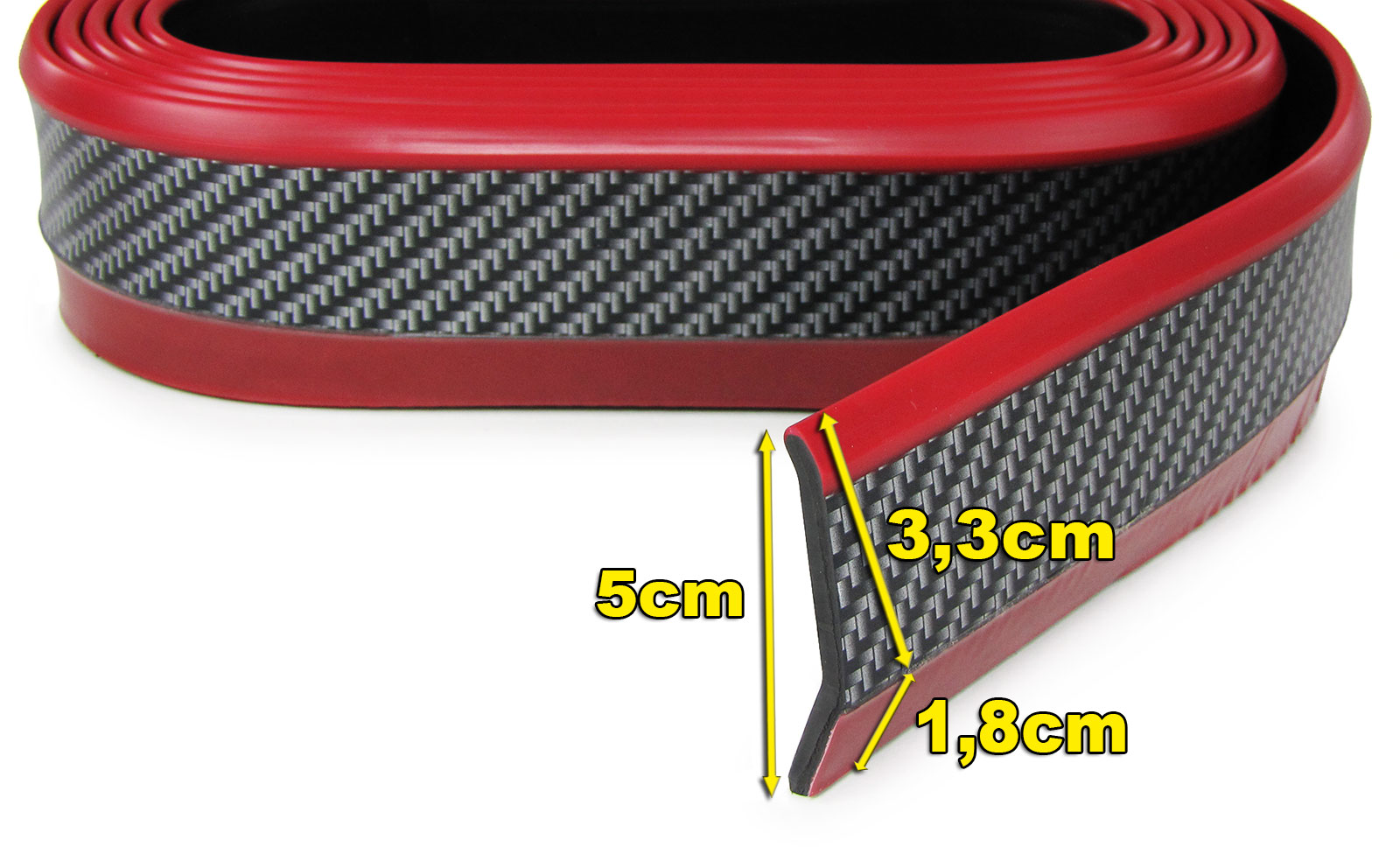 Universal Spoiler Lippe Carbon Look Rot