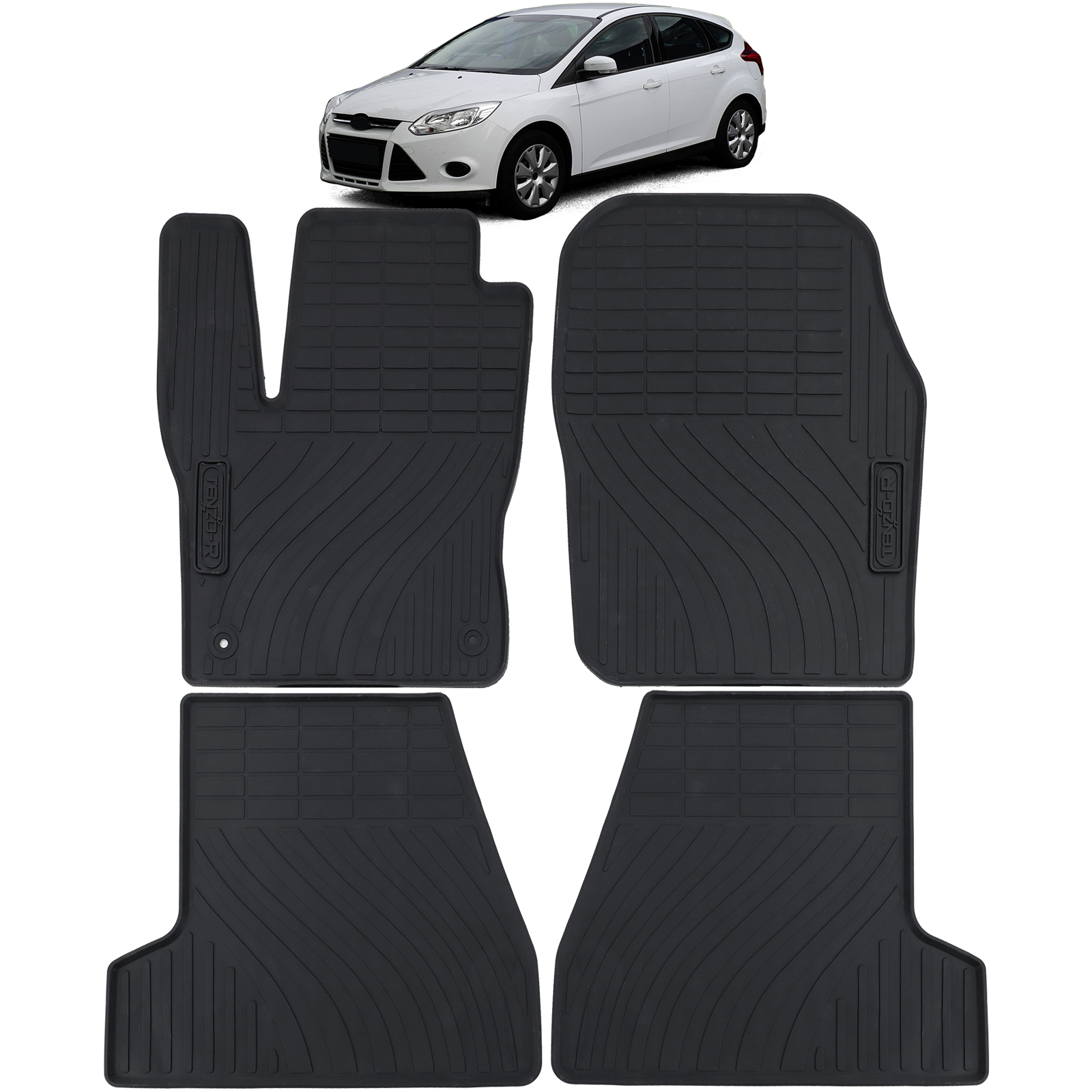 MAT10 – Auto-Fußmatten passend für Ford Focus 3 (BJ 04/2015-08/2018,  5-Türer) aus Dilour (Nadelfilz), Automatten-Set, 4-teilig