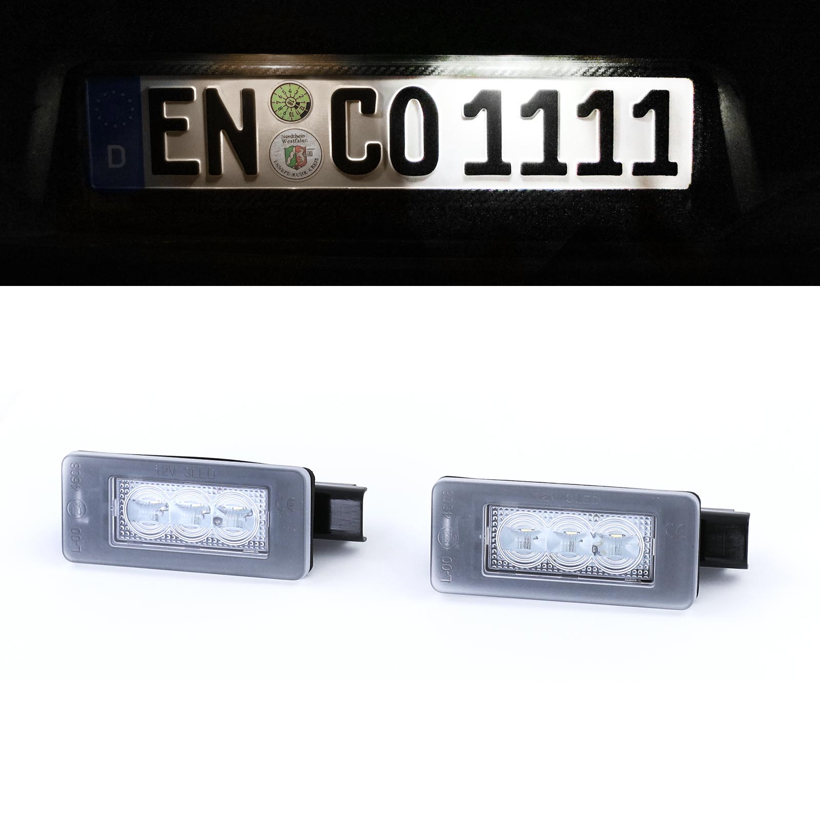 LED Kennzeichenbeleuchtung Weiß 6000K für Peugeot 207 CC 208 308