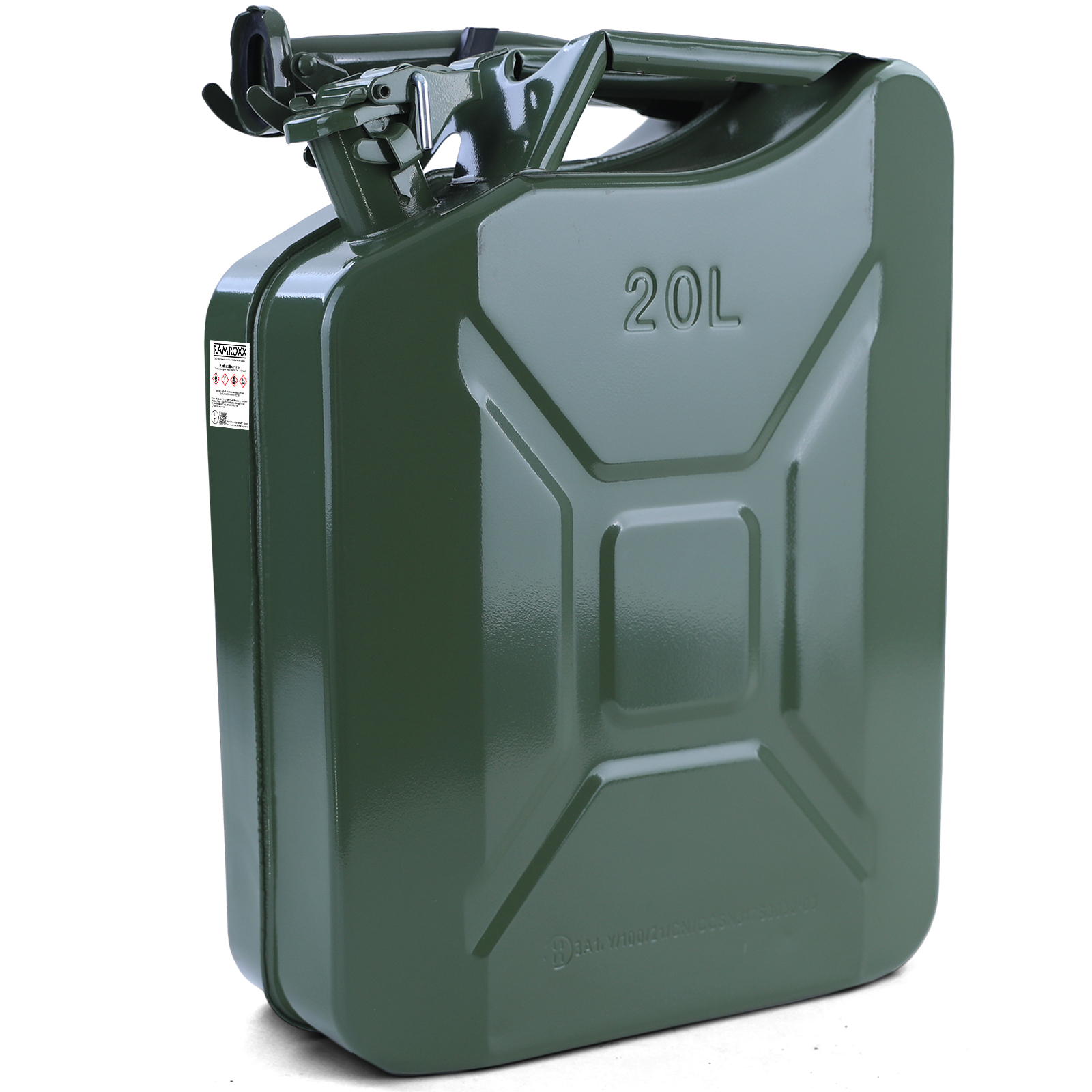 Benzinkanister Metall 20L olivgrün Kraftstoffkanister inkl