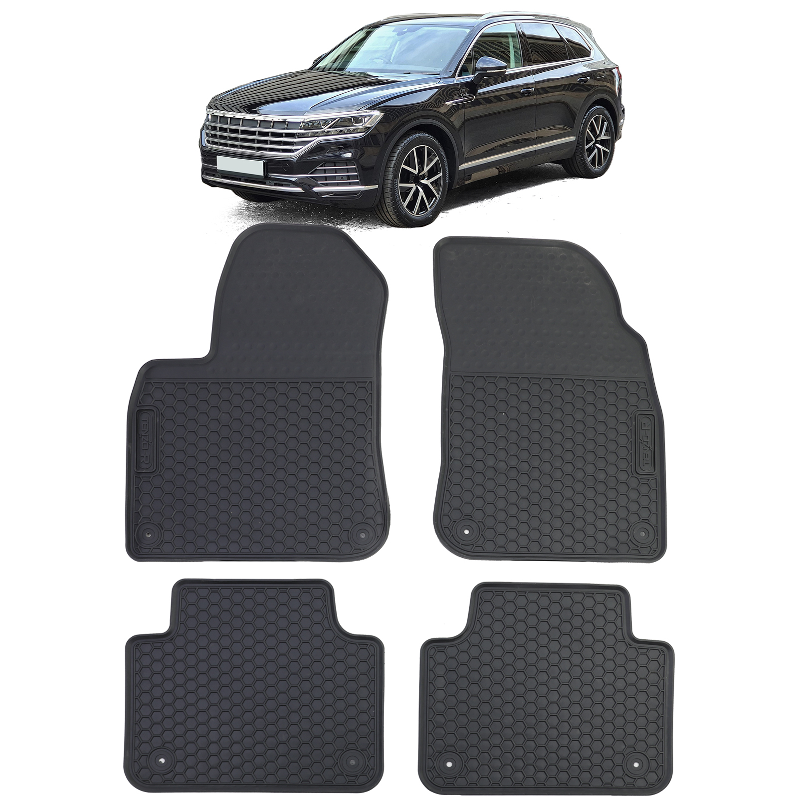 Auto Gummi Fußmatten Schwarz Premium Set für VW Touareg III CR ab 18 kaufen