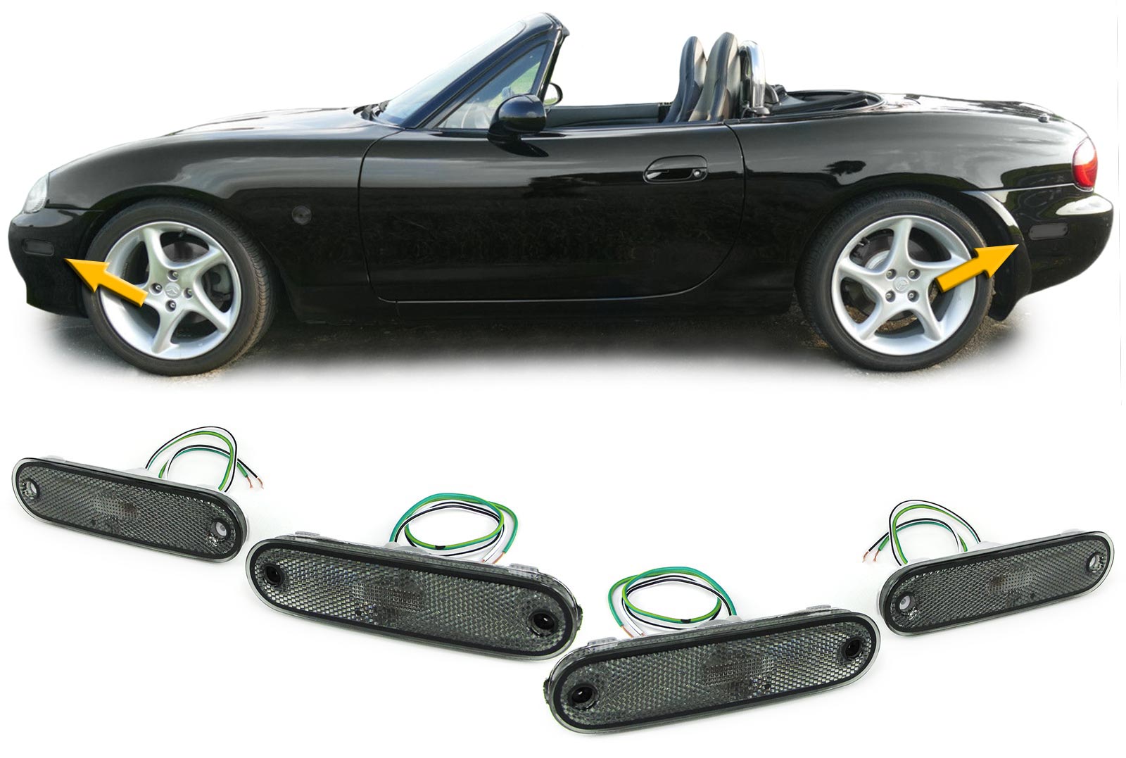 Seitenmarkierungsleuchten Reflektoren Schwarz Smoke Set Fur Mazda Mx5 05 Blinker Beleuchtung Carparts Online Wir Haben Die Teile Fur Dein Auto