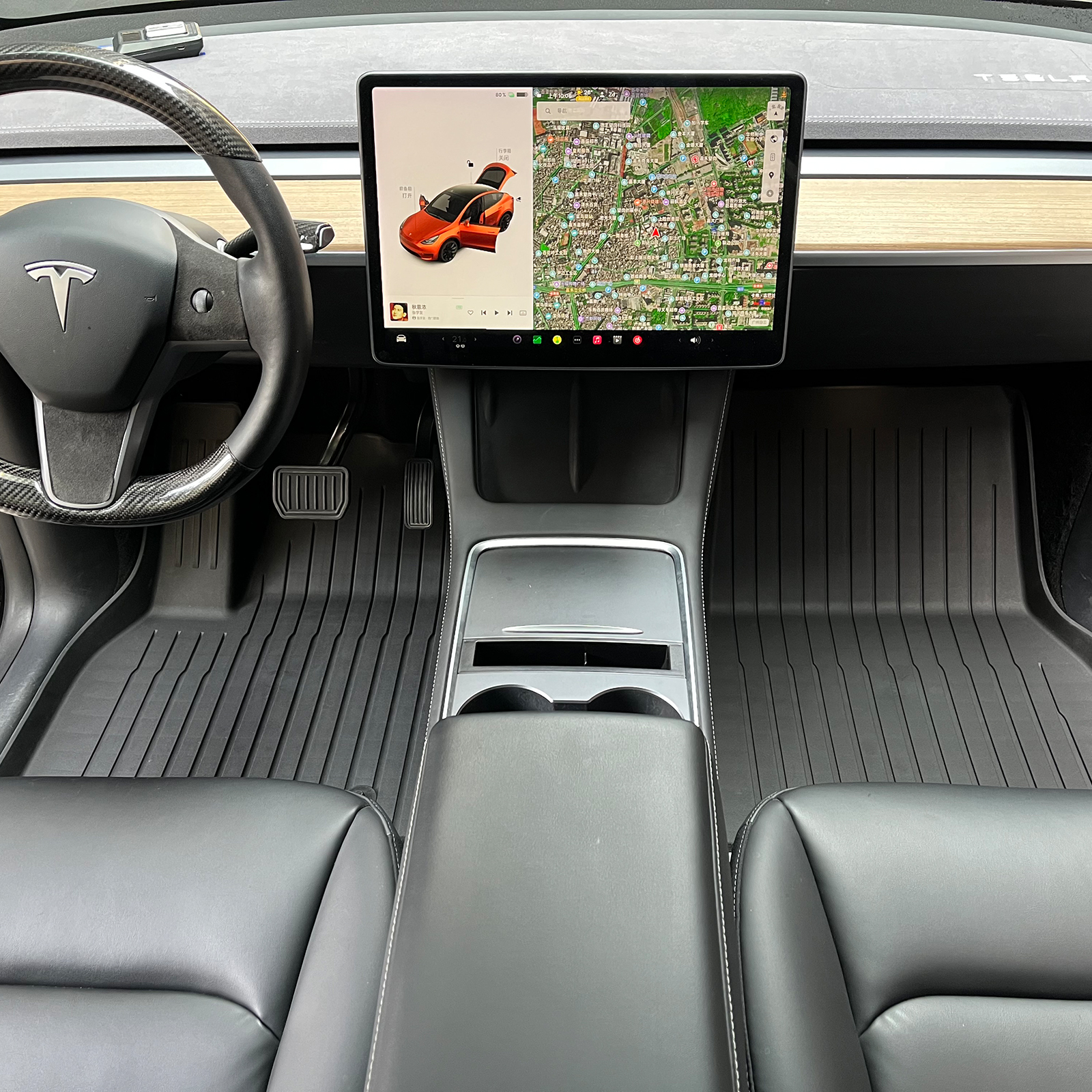 Fußmatten Schwarz PREMIUM LINE passend für Tesla Model Y ab 2019 kaufen