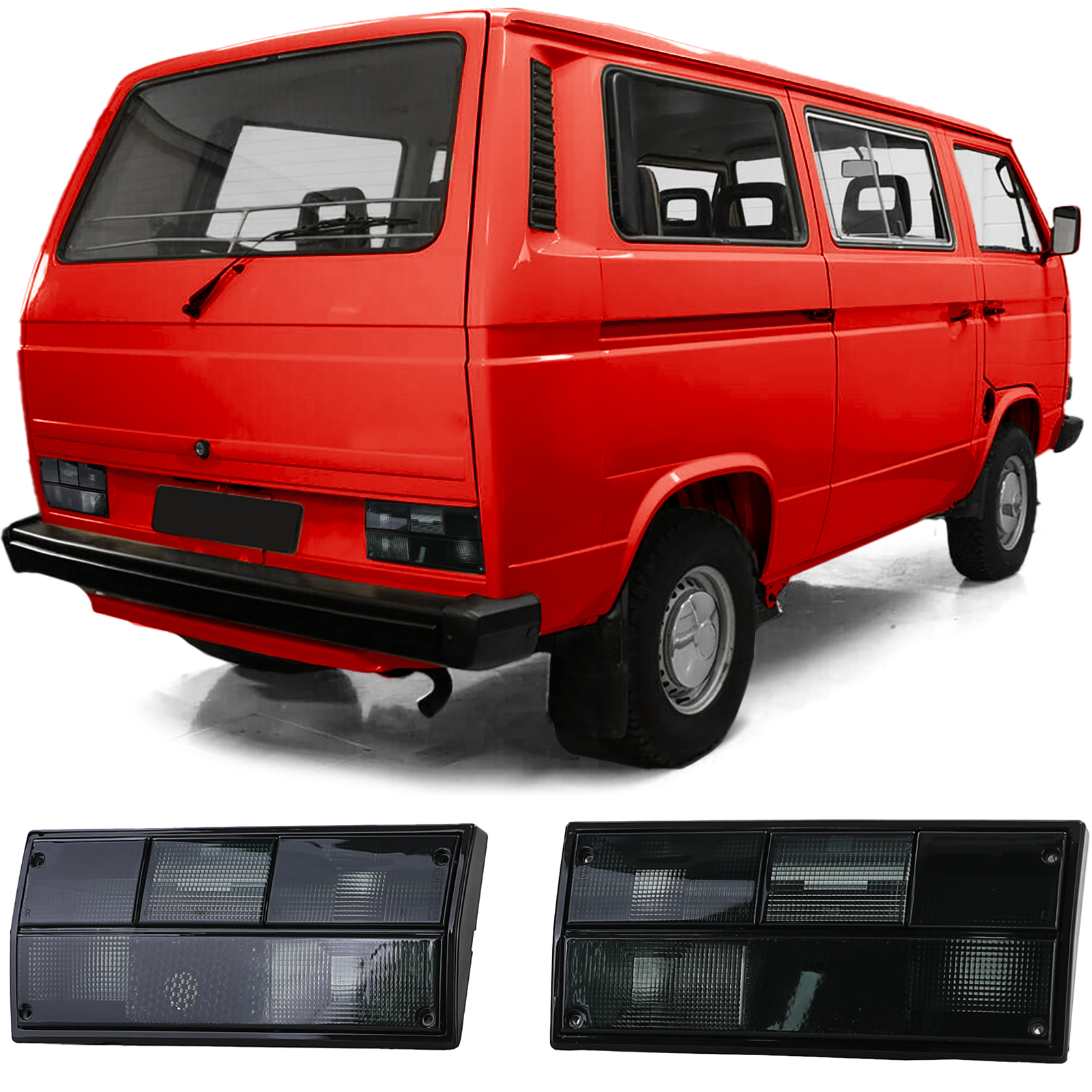 Rückleuchten Rot Schwarz Paar VW T5 Bus + Transporter mit