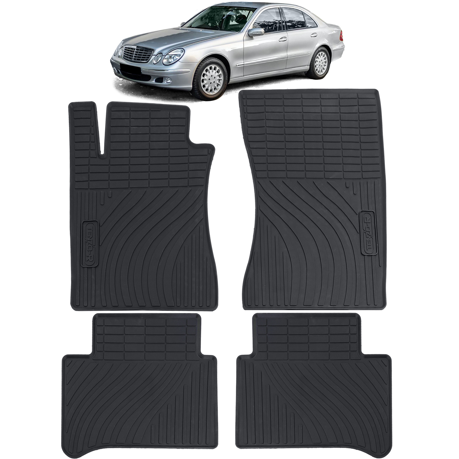 Auto Gummi Fußmatten Schwarz Premium Set für Mercedes E-Klasse W211 S211  02-09 kaufen