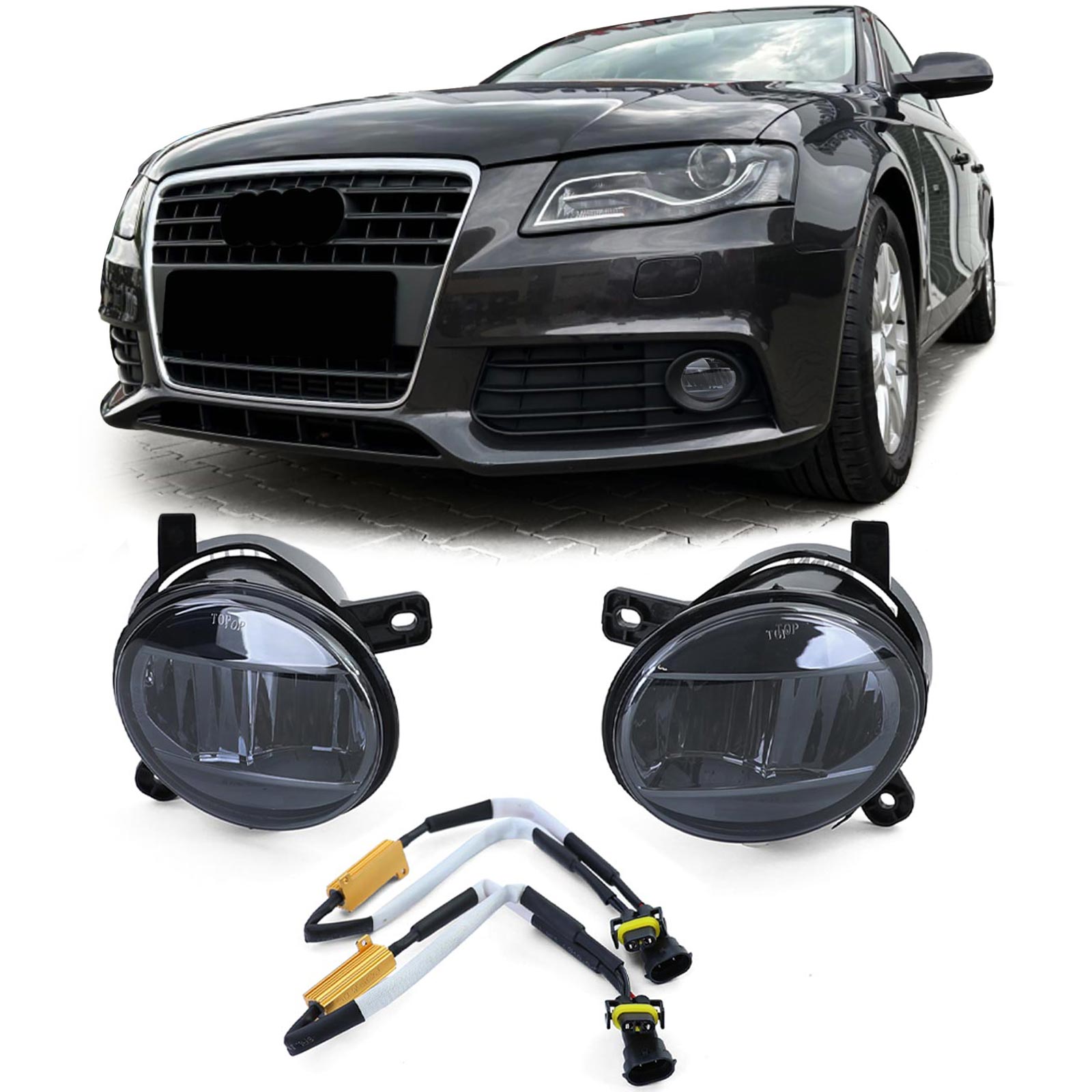 Klarglas LED Nebelscheinwerfer Schwarz Smoke für Audi A4 8K A6 4F Q5 Seat  Exeo kaufen