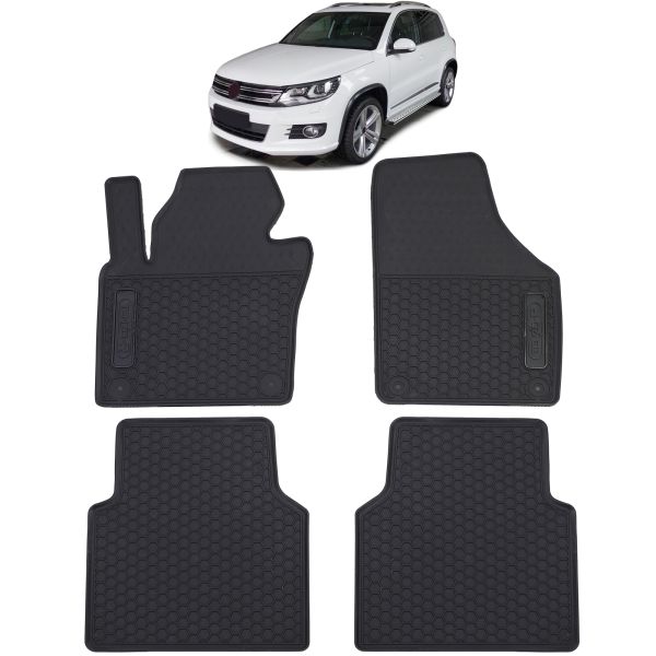 Schwarz Fußmatten für 5N Gummi kaufen Premium Auto Set Tiguan VW 07-18